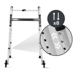 Balkonik aluminiowy do chodzenia ze zdejmowanymi kółkami Step Light MSupport
