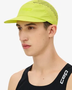 Czapka do biegania z daszkiem Pro Run Ultralight unisex limonkowa
