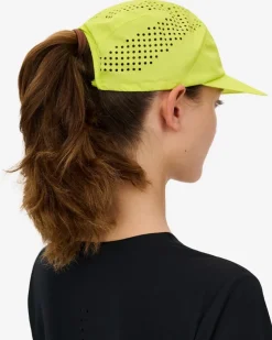 Czapka do biegania z daszkiem Pro Run Ultralight unisex limonkowa