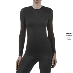 Damska koszulka sportowa z długim rękawem CEP Ultralight czarna