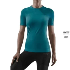 Damska koszulka sportowa z krótkim rękawem CEP Ultralight niebieska