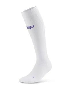 Damskie długie skarpety kompresyjne sportowe CEP Core Run Ultralight białe