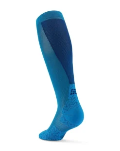 Damskie długie skarpety kompresyjne sportowe CEP Core Run Ultralight niebieskie