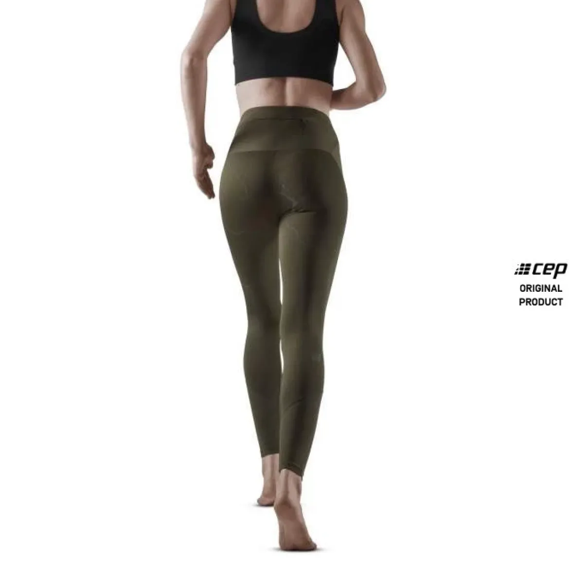 Damskie długie spodnie sportowe do biegania CEP Reflective zielone