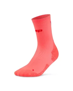 Damskie skarpety kompresyjne sportowe do połowy łydki CEP Core Run Ultralight koralowe