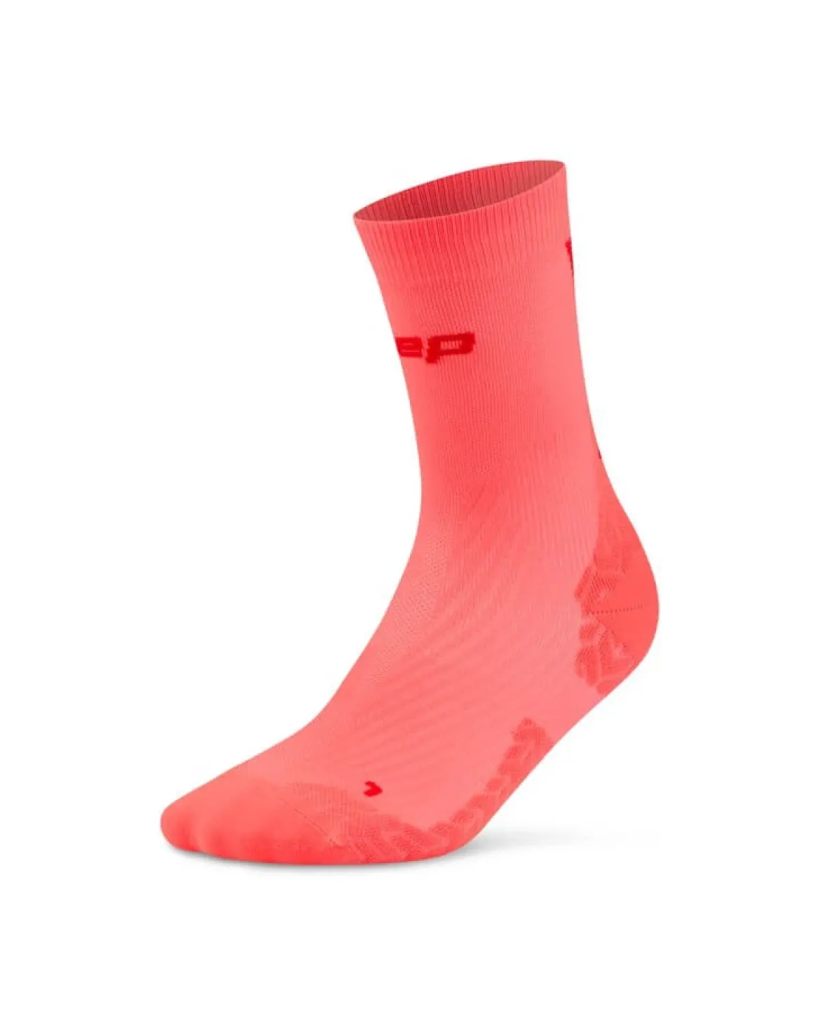 Damskie skarpety kompresyjne sportowe do połowy łydki CEP Core Run Ultralight koralowe