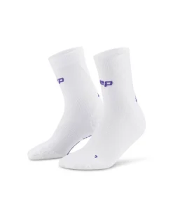 Damskie skarpety kompresyjne sportowe do połowy łydki CEP Core Run Ultralight białe