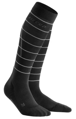 Damskie skarpety kompresyjne sportowe CEP Reflective wysokie czarne
