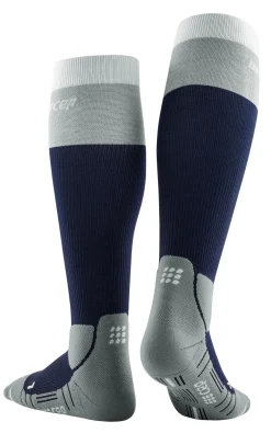 Damskie skarpety kompresyjne trekkingowe CEP z wełną Hiking Light Merino wysokie granatowe