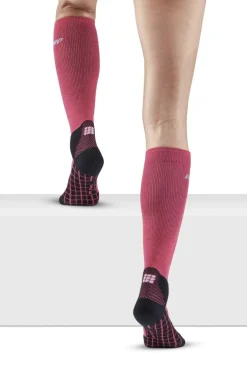 Damskie skarpety kompresyjne trekkingowe Hiking Light Merino CEP wysokie różowe
