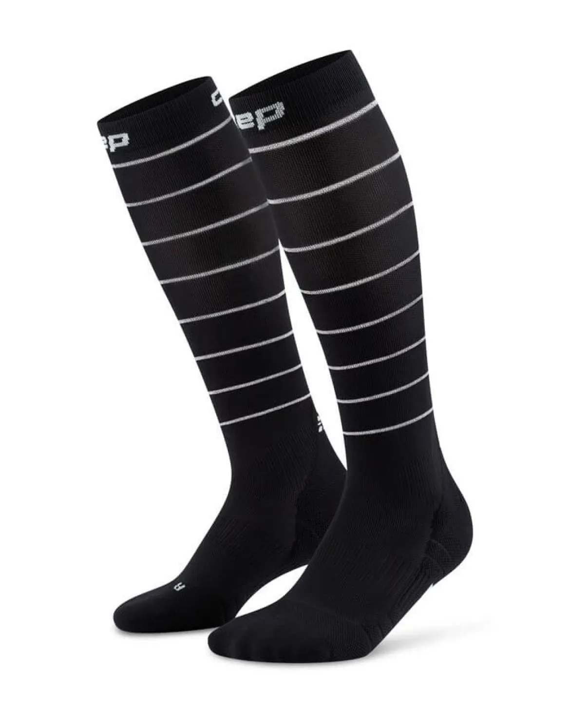 Damskie skarpety kompresyjne sportowe CEP Reflective wysokie czarne