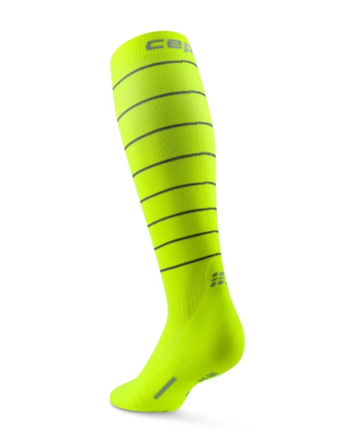 Damskie skarpety kompresyjne sportowe CEP Reflective wysokie neonowo żółte