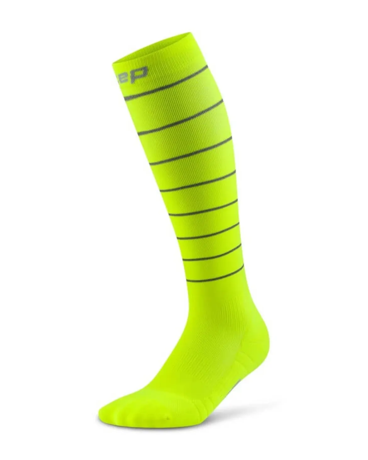 Damskie skarpety kompresyjne sportowe CEP Reflective wysokie neonowo żółte