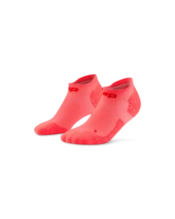 Damskie skarpety kompresyjne sportowe stopki no show CEP Core Run Ultralight koralowe