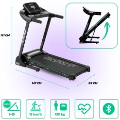 DrFit Bieżnia domowa elektryczna FX7 z automatyczną regulacją kąta nachylenia