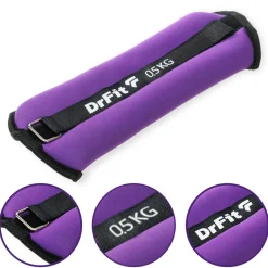 DrFit ciężarki do ćwiczeń na kostki i nadgarstki 0,5 kg (para) fioletowe