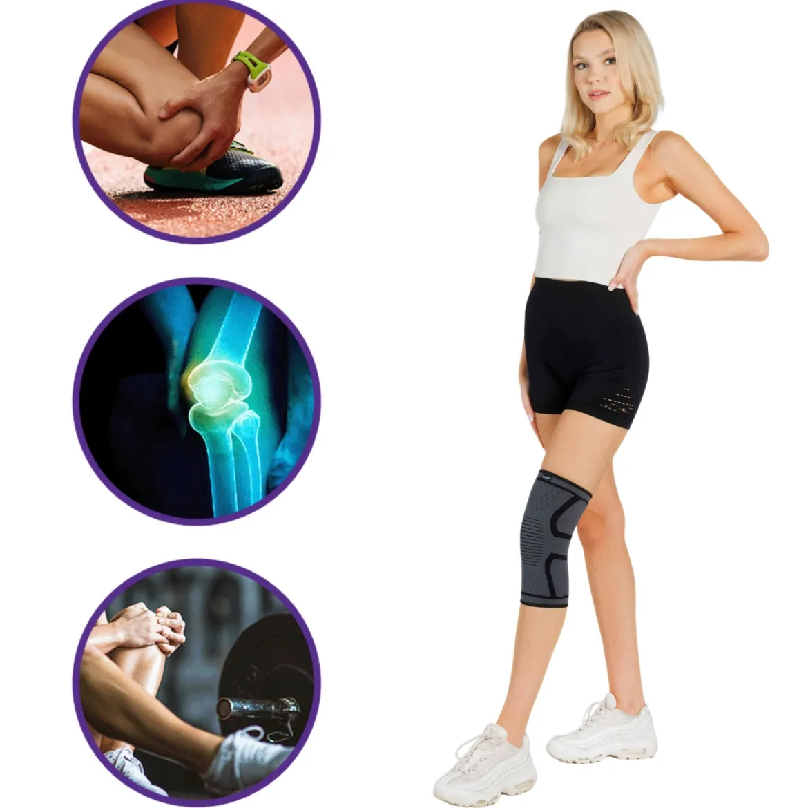 DrFit Elastyczna opaska na kolano szara L