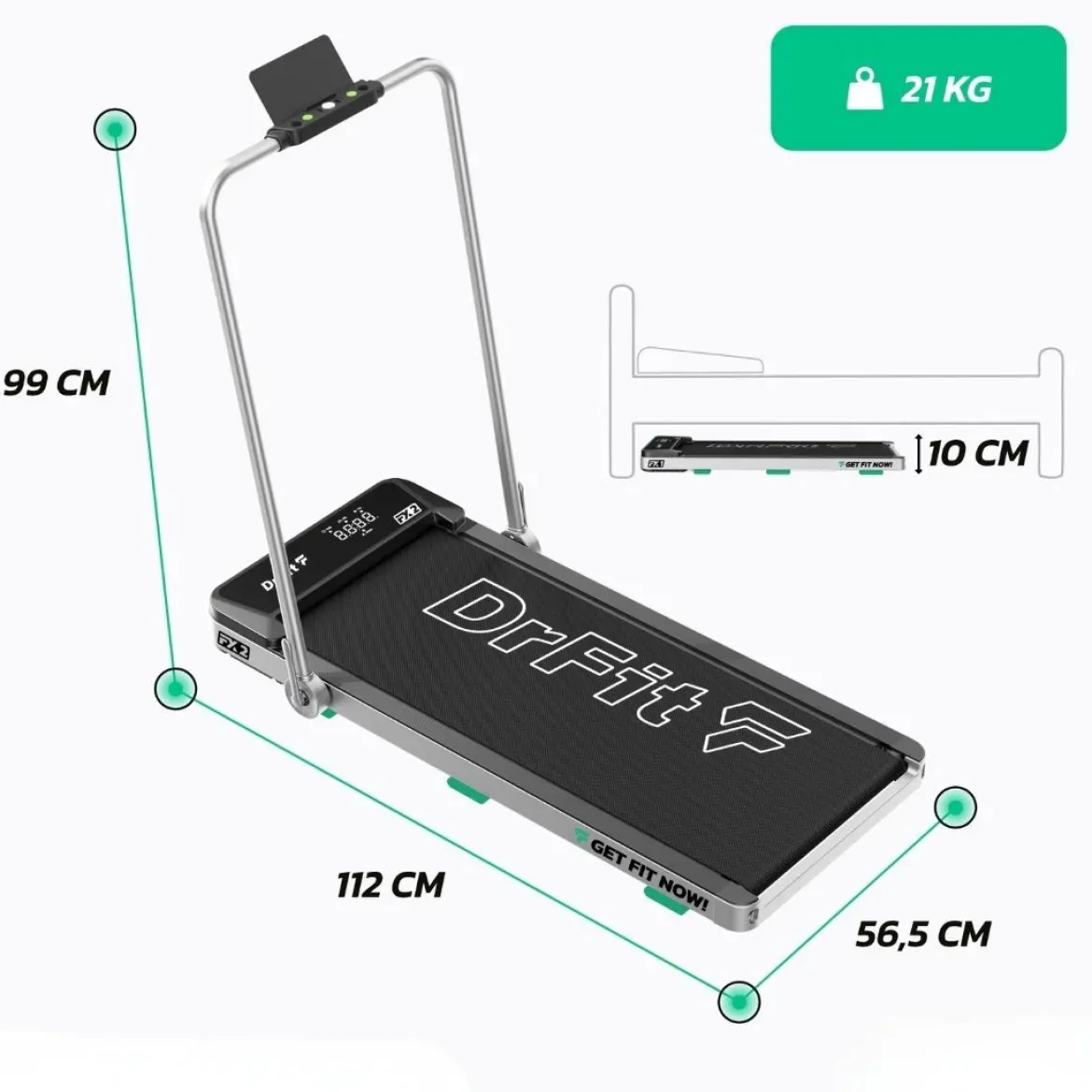 DrFit Elektryczna bieżniadomowa FX2 do chodzenia i biegania