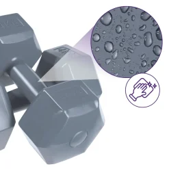 DrFit Hantle sześciokątne heksagony 4 kg ciemnoszare (2 sztuki)