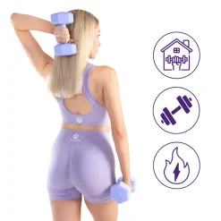 DrFit Hantle sześciokątne heksagony 1,5 kg fioletowy (2 sztuki)