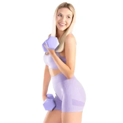 DrFit Hantle sześciokątne heksagony 1,5 kg fioletowy (2 sztuki)