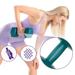 DrFit Hantle sześciokątne heksagony 5 kg ciemnozielone (2 sztuki)