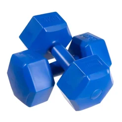 DrFit Hantle sześciokątne heksagony 4 kg niebieskie (2 sztuki)