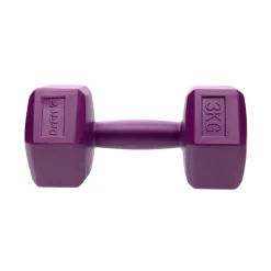 DrFit Hantle sześciokątne heksagony 3 kg fioletowe (2 sztuki)