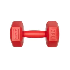 DrFit Hantle sześciokątne heksagony 2 kg czerwone (2 sztuki)