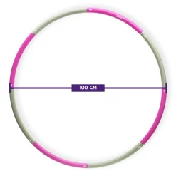 DrFit Hula Hop składane 8-elementowe ø 100 cm szaro-różowe