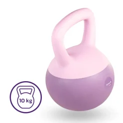 DrFit Kettlebell odważnik kulowy z piaskiem do ćwiczeń siłowych fioletowy 10kg
