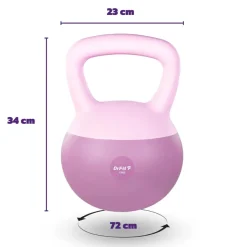 DrFit Kettlebell odważnik kulowy z piaskiem do ćwiczeń siłowych fioletowy 12kg
