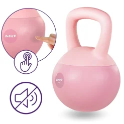 DrFit Kettlebell odważnik kulowy z piaskiem do ćwiczeń siłowych różowy 6kg