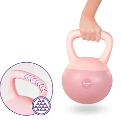 DrFit Kettlebell odważnik kulowy z piaskiem do ćwiczeń siłowych różowy 8 kg