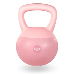 DrFit Kettlebell odważnik kulowy z piaskiem do ćwiczeń siłowych różowy 8 kg