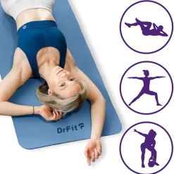 DrFit mata do ćwiczeń fitnessu i rehabilitacji niebieska