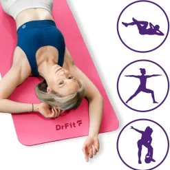 DrFit mata do ćwiczeń fitnessu i rehabilitacji różowa