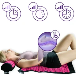 DrFit Mata krótka do akupresury z poduszką różowe igły