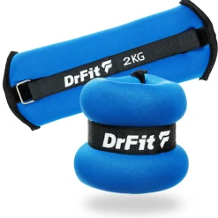 DrFit obciążniki do ćwiczeń na kostki i nadgarstki 2 kg (para) niebieskie