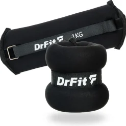 DrFit obciążniki do ćwiczeń na kostki i nadgarstki 1 kg (para) czarne