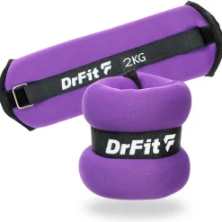 DrFit obciążniki do ćwiczeń na kostki i nadgarstki 2 kg (para) fioletowe