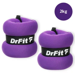 DrFit obciążniki do ćwiczeń na kostki i nadgarstki 2 kg (para) fioletowe