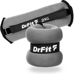 DrFit obciążniki do ćwiczeń na kostki i nadgarstki 2 kg (para) szare