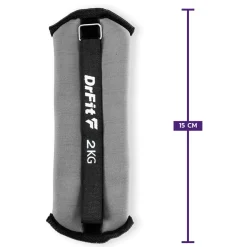 DrFit obciążniki do ćwiczeń na kostki i nadgarstki 2 kg (para) szare