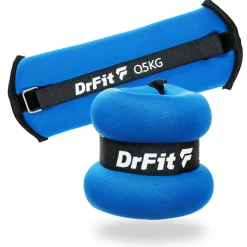 DrFit obciążniki do ćwiczeń na kostki i nadgarstki 0,5 kg (para) niebieskie