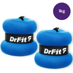DrFit obciążniki do ćwiczeń na kostki i nadgarstki 1 kg (para) niebieskie