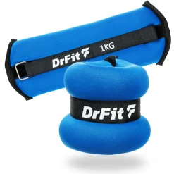 DrFit obciążniki do ćwiczeń na kostki i nadgarstki 1 kg (para) niebieskie