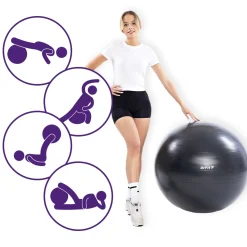 DrFit piłka do ćwiczeń fitness i rehabilitacji z pompką ø 85 czarna