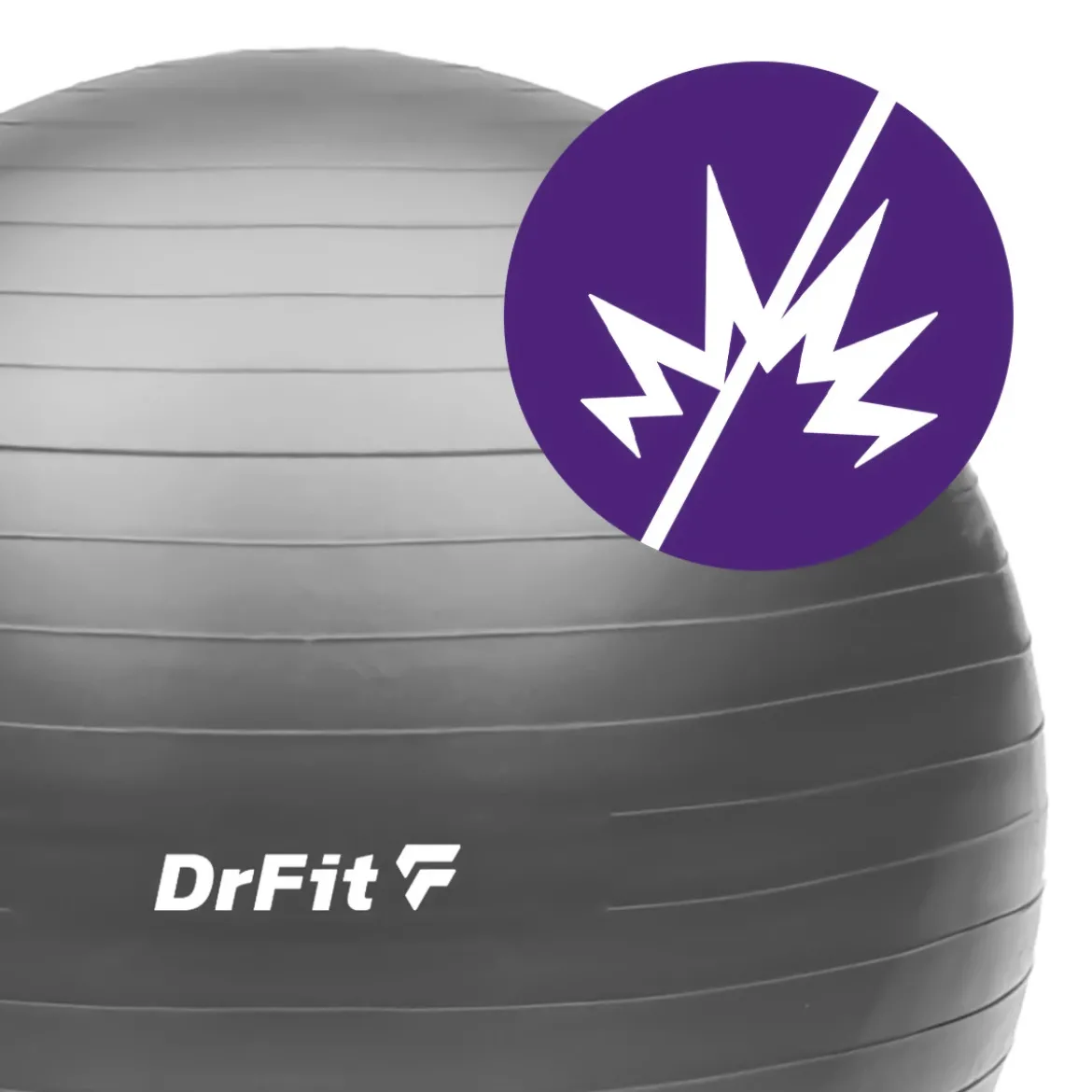 DrFit piłka do ćwiczeń fitness i rehabilitacji z pompką ø 75 szara