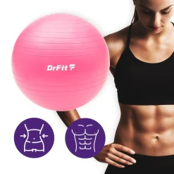 DrFit piłka do ćwiczeń fitness i rehabilitacji z pompką ø 45 różowa
